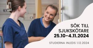 Novia: sök till sjukskötare, studierna inleds 25.10.2024.